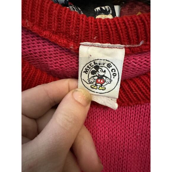 Disney Mickey & Co Minnie Mouse Vintage 90s Acrylic Sweater Girls Large 14 - Picture 3 of 3